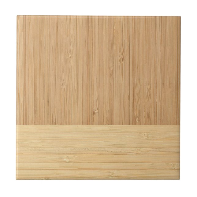 Natural Bamboo Border Wood Grain Look Tile (Front)