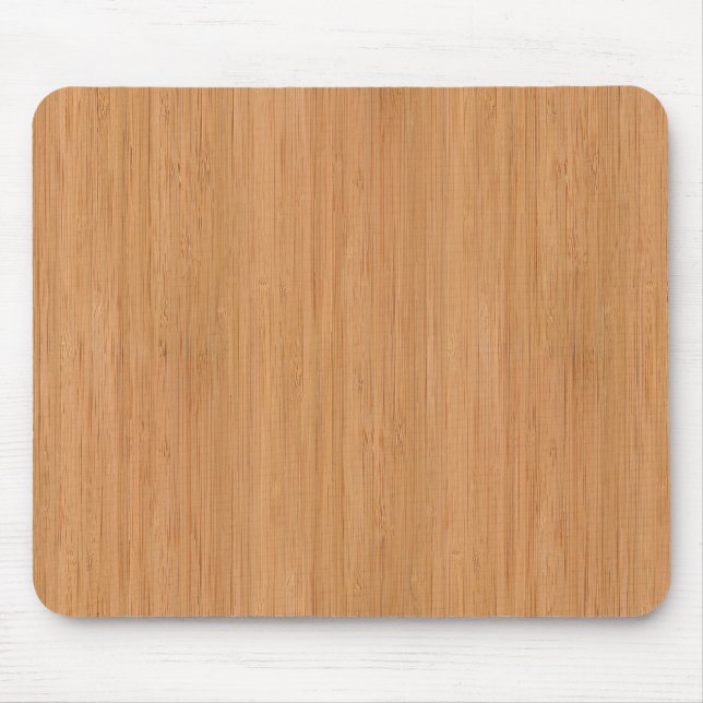 Natural Bamboo Wood Grain Look Mouse Mat (Front)