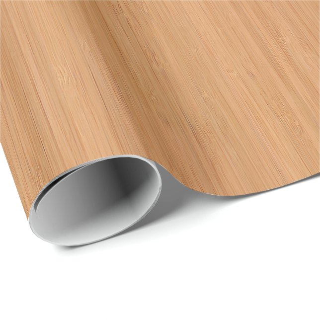 Natural Bamboo Wood Grain Look Wrapping Paper (Roll Corner)