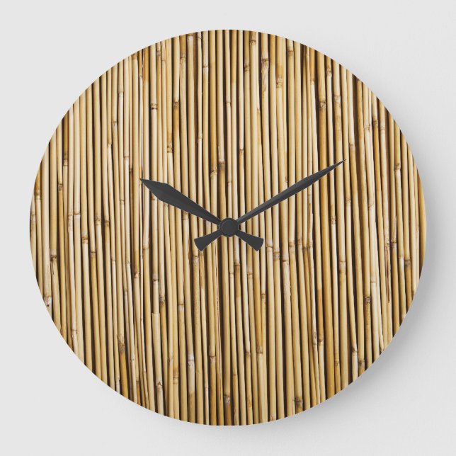 Natural Bamboo Zen Background Customised Template Large Clock (Front)
