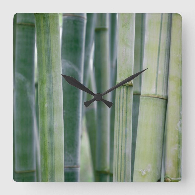 Natural Bamboo Zen Background Customised Template Square Wall Clock (Front)