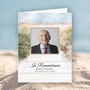 Natural Beach Watercolor Funeral Memorial Sympathy Thank You Card