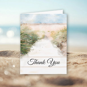 Natural Beach Watercolor Sympathy Thank You Card