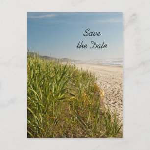 Natural Beach Wedding Save the Date Announcement Postcard