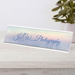 Natural Beautiful Rainbow in Cloudy Sky Desk Name Plate