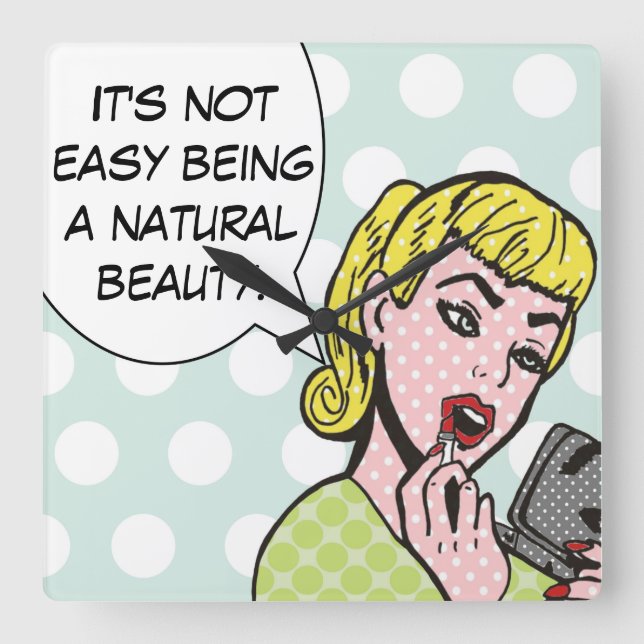 Natural Beauty Comic Book Wall Clock (Front)