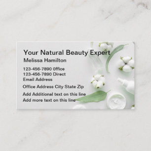 Natural Beauty Cosmetics Dermatology Business Card