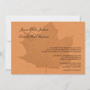 Natural Beauty Leaf Felt Wedding Invitation