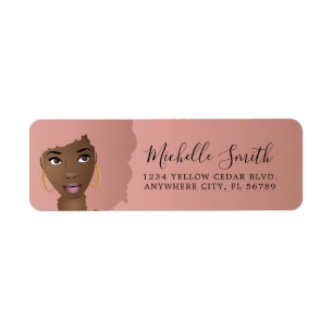 Natural Beauty, Pink Afro   Pink, Brown Background