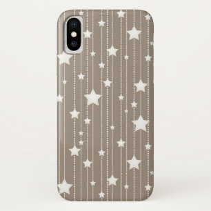 Natural beige and white stars garlands iPhone x case