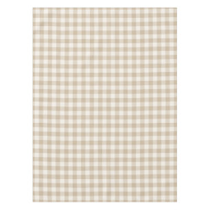 Natural Beige Classic Gingham Check Tablecloth
