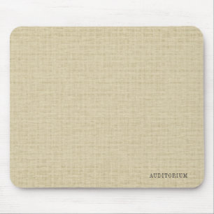 Natural Beige Linen Fabric With Grey Typography 3 Mouse Mat