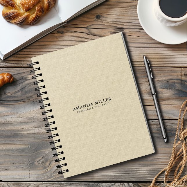 Natural Beige Linen Fabric With Grey Typography 3 Planner (Creator Uploaded)