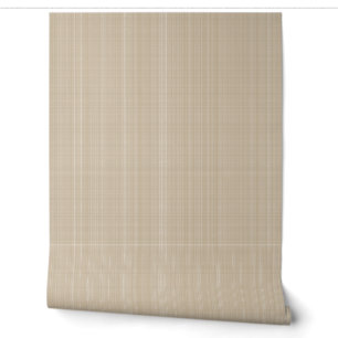 Natural Beige Woven Linen Texture Wallpaper