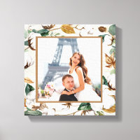 Natural Birch Cotton Wreath Photo Wedding Keepsake