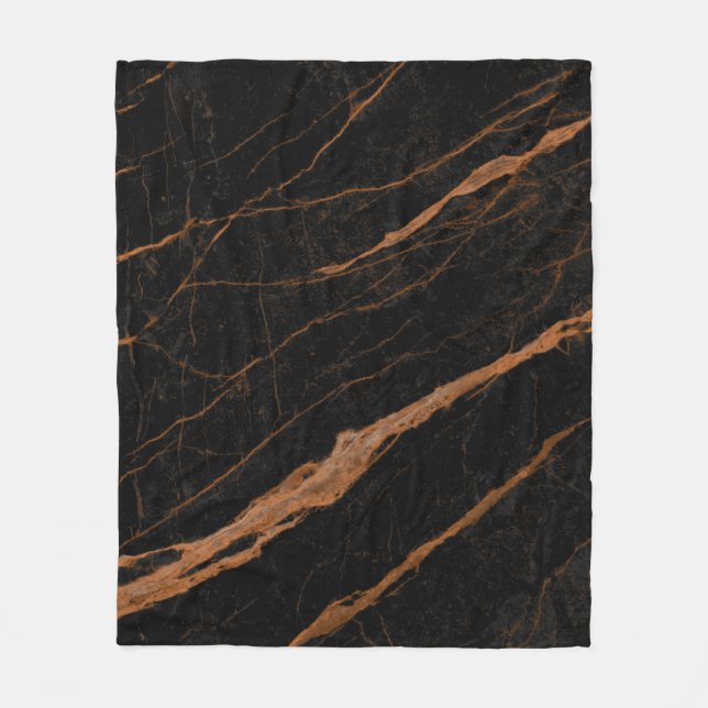 natural black emperador marble texture background  fleece blanket (Front)