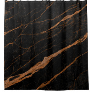 natural black emperador marble texture background  shower curtain
