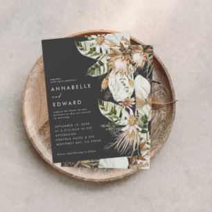 Natural bohemian botanical modern elegant black