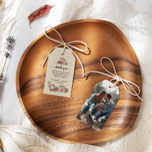  Natural Boho Cottagecore Floral Wedding Thank You Gift Tags