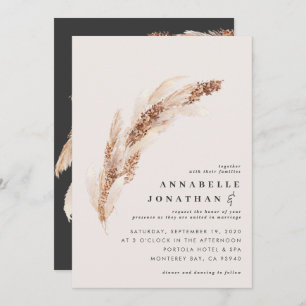 Natural boho pampas grass elegant wedding