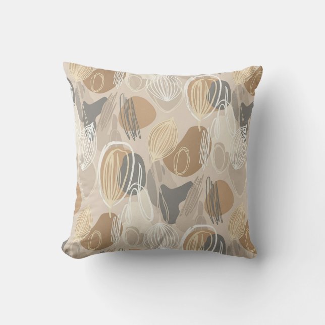Natural Boho Throw Pillow (Front)