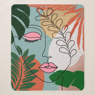 Natural Boho tropical illustration Sherpa Blanket