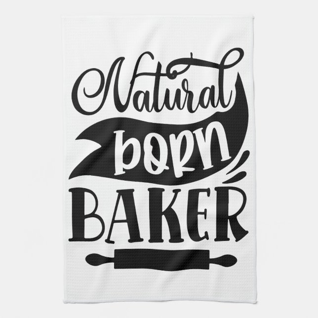Natural Born Baker Tea Towel (Vertical)