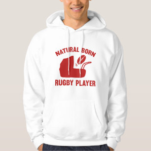 Natural Born Rugby Player Hoodie