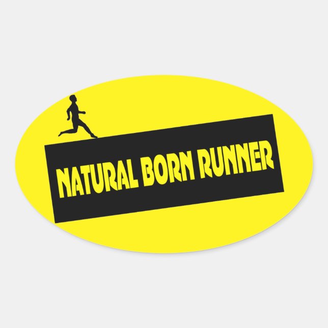 Natural Born Runner - Funny Running Stickers (Front)