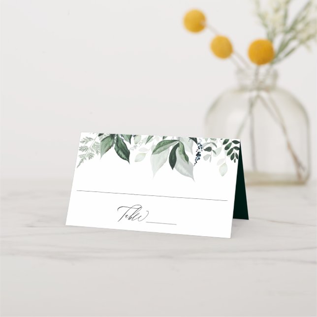 Natural Botanic Foliage Wedding Place Card (Front)