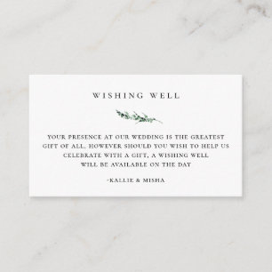 Natural Botanic Foliage Wedding Wishing Well Enclosure Card