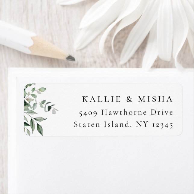 Natural Botanic Greenery Address Label (Insitu)