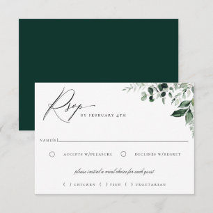 Natural Botanic Greenery Meal Choice RSVP Card
