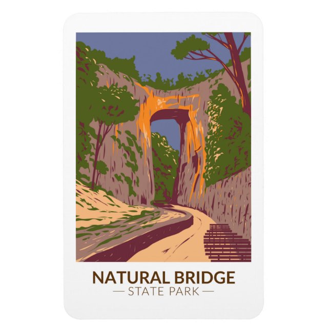 Natural Bridge State Park Virginia Vintage  Magnet (Vertical)