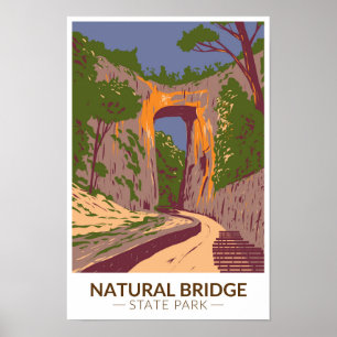 Natural Bridge State Park Virginia Vintage Poster