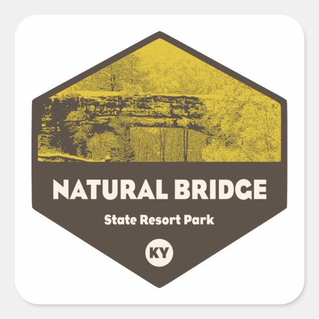 Natural Bridge State Resort Park Kentucky Square Sticker (Front)