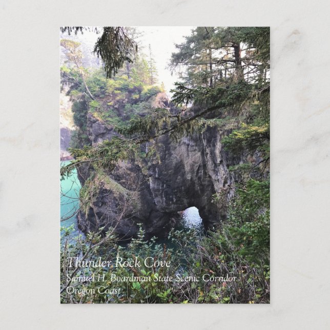 Natural Bridge, Thunder Rock Cove, Oregon Postcard (Front)