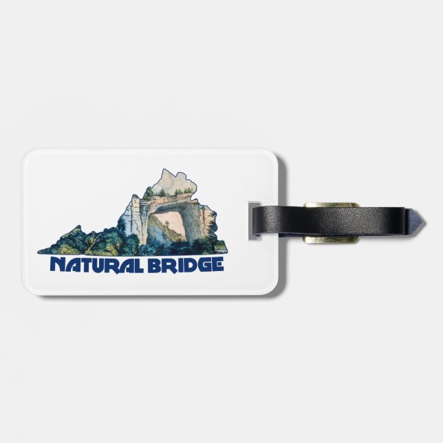 Natural Bridge Virginia State Map Luggage Tag (Back Horizontal)
