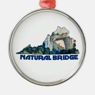 Natural Bridge Virginia State Map Metal Tree Decoration