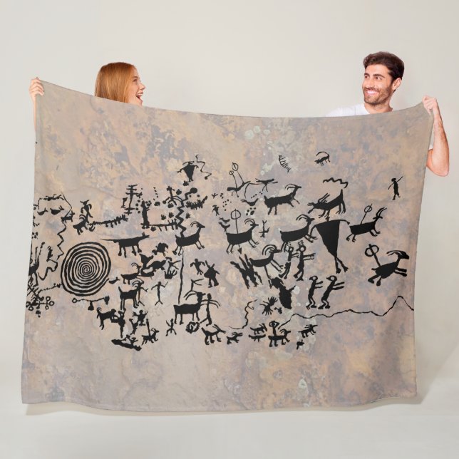 Natural Bridges Petroglyph Panel Fleece Blanket (In Situ)