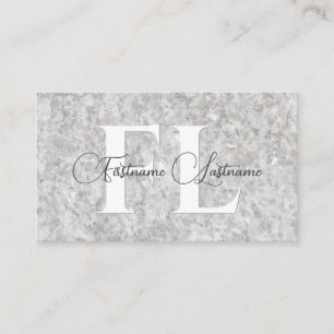 Natural bright marble surface calligraphy monogram business card