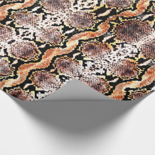Natural Brown Acid Wash Boa Constrictor Snakeskin Wrapping Paper