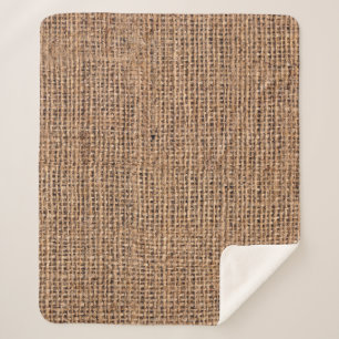 Natural Brown Burlap Canvas Coarse Grunge Backgrou Sherpa Blanket