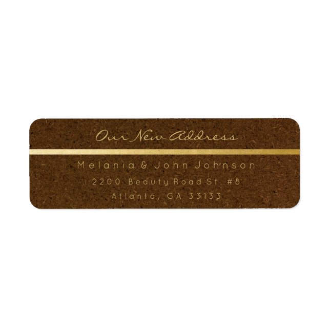 Natural Brown Gold Kraft  New Adress RSVP (Front)