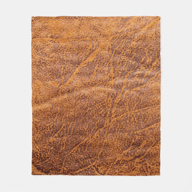 Natural brown leather texturetexture, leather, ski fleece blanket (Front)