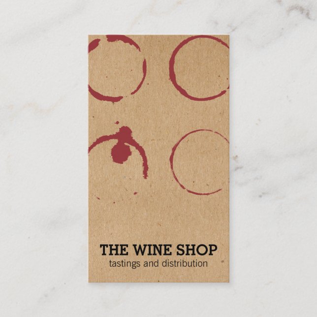 Natural Brown Wine Stains Business Card (Front)