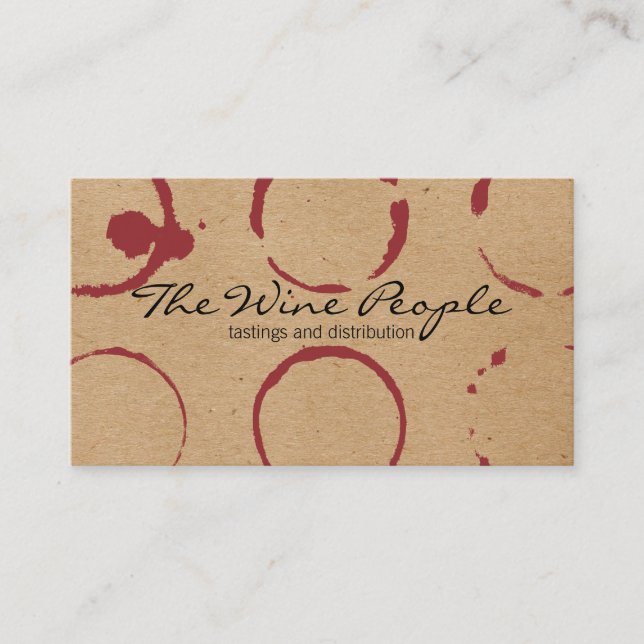 Natural Brown Wine Stains Business Card (Front)