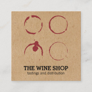 Natural Brown Wine Stains Square Business Card