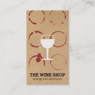 Natural Brown with Wine Stains and Glass Business Card