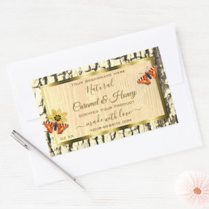 Natural Brown Wood Grain Tree Bark Product Labels